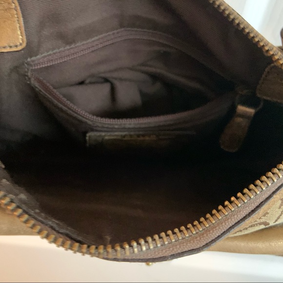 Coach Suede Leather Jacquard Logo Purse Handbag - Picture 8 of 9